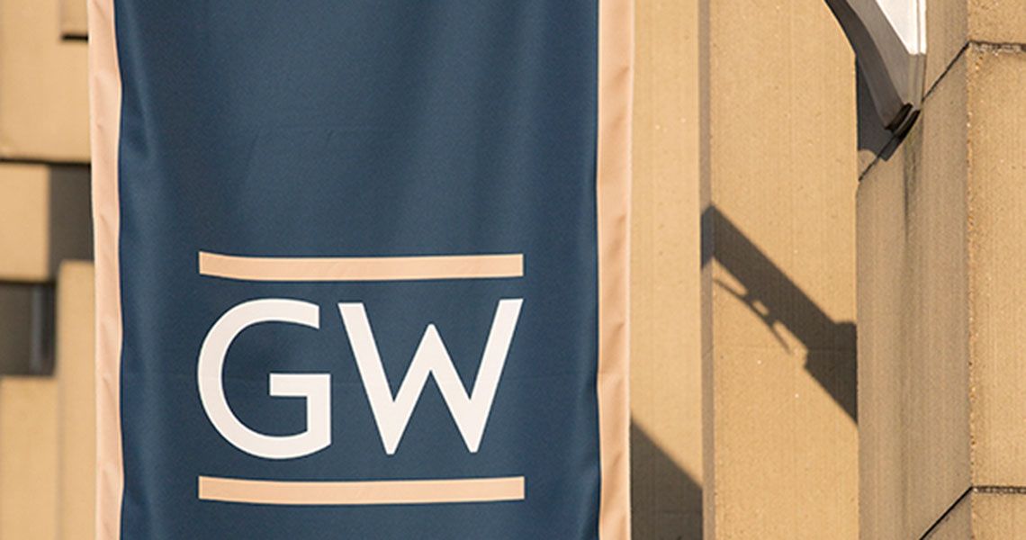 A banner displaying the GW logo