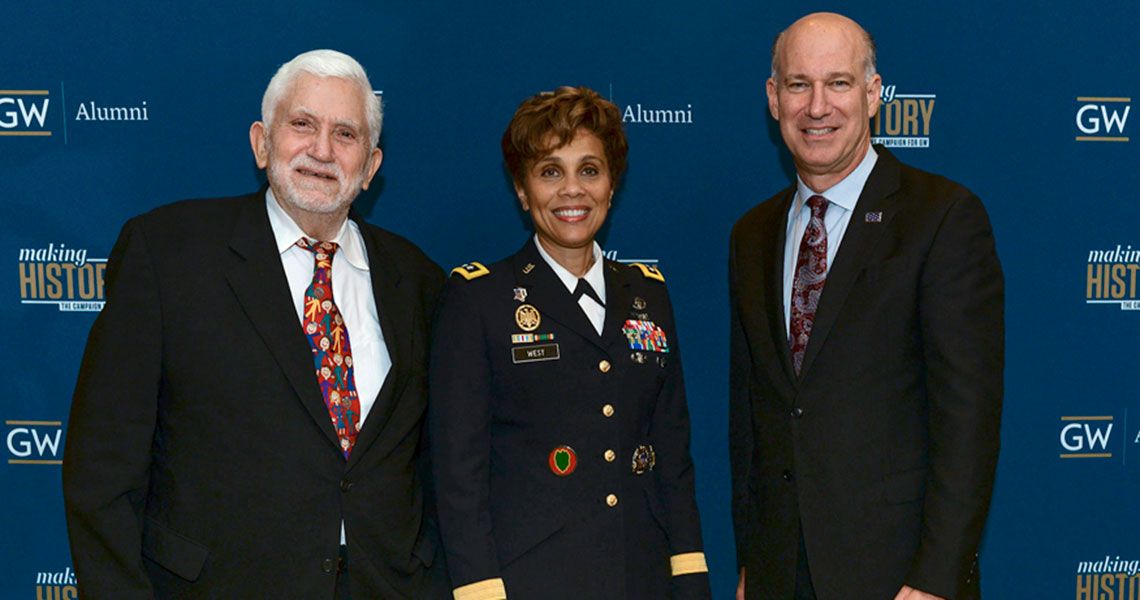 Andre J. Nahmias, Nadja West, and Jeffrey S. Akman standing together