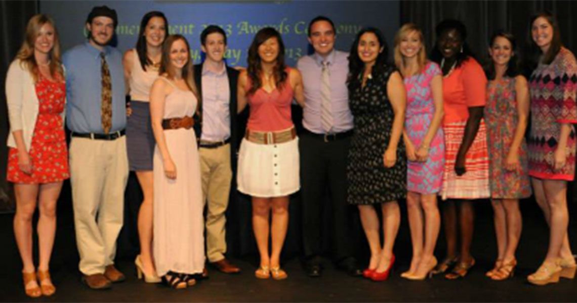 Physical Therapy student honorees stand together