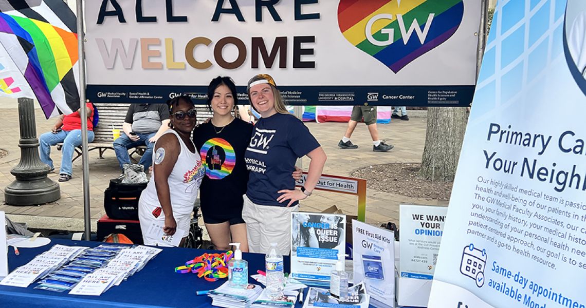 GW’s booth at the 2023 Pride Festival