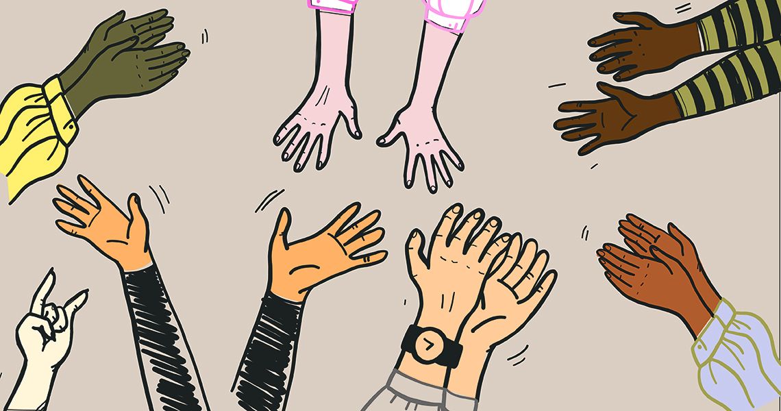 Illustration, hands clapping