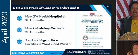 A GW presentation slide titled 'A new Network of Care in Wards 7 and 8" | "April 2020"