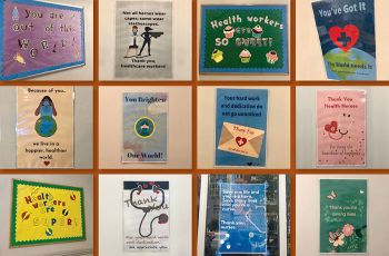 Twelve different posters thanking the efforts of health care workers