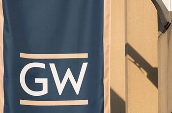 A banner displaying the GW logo