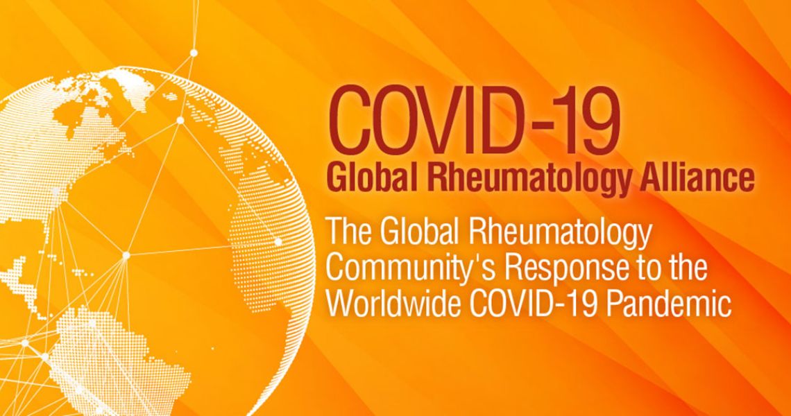 Covid-19 Global Rheumatology Allaince - The global rheumatology community's response to the worldwide covid-19 pandemic | Orange colored globe