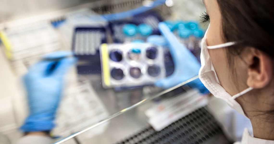 Researcher working in a lab