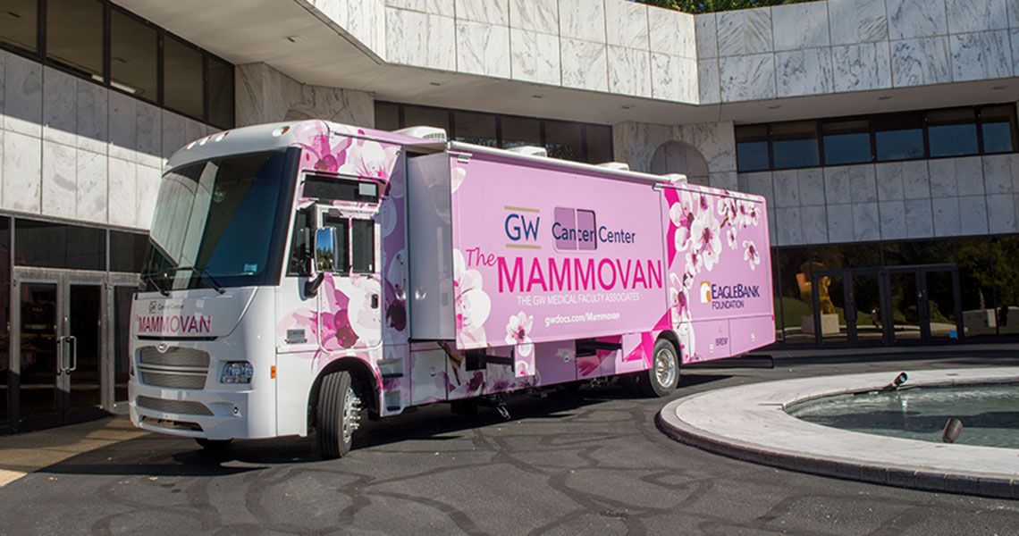 The pink GW Cancer Center Mammovan