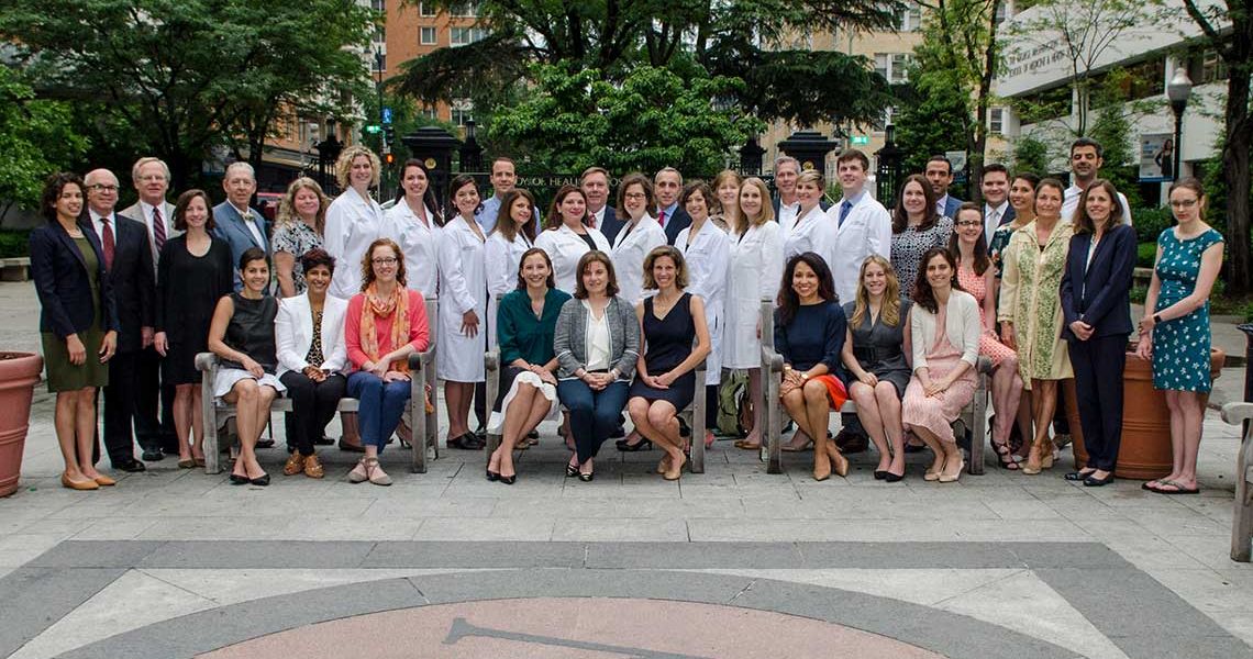 The 2017 Class of OB/GYN Residents standing together outside