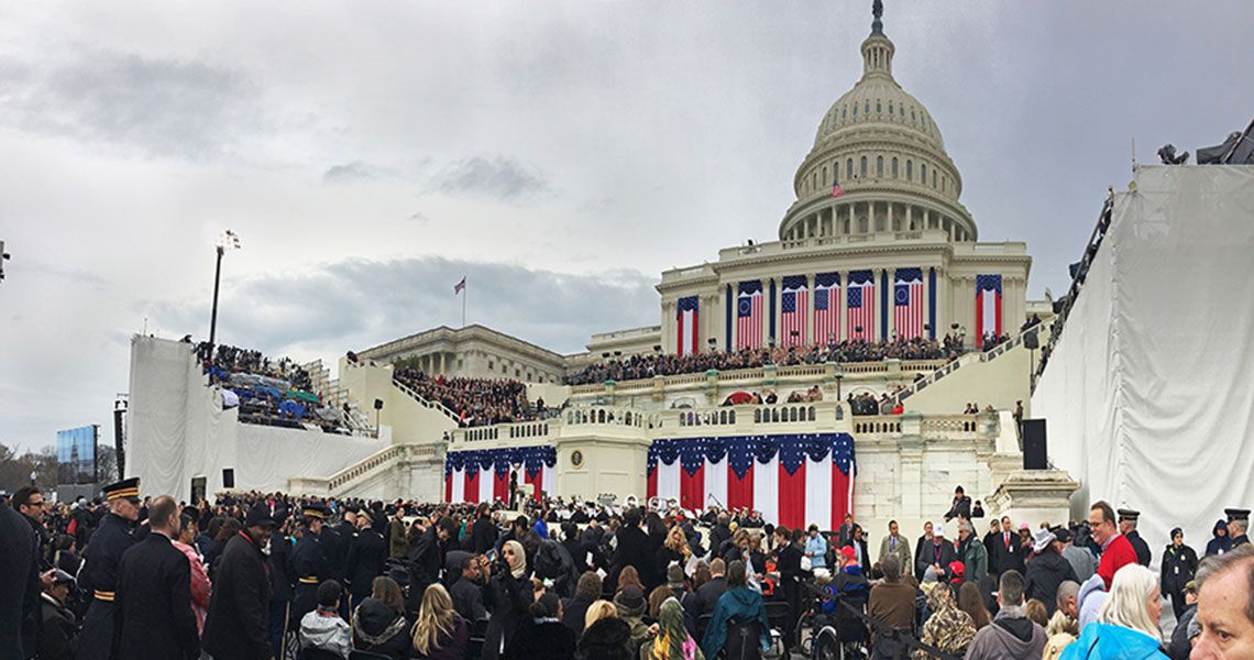 The U.S. capitol building during inauguration