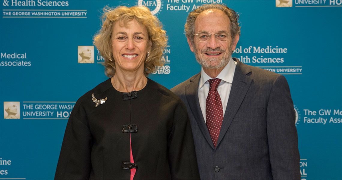 Nancy Sherman, Ph.D., and James Griffith, M.D. standing together