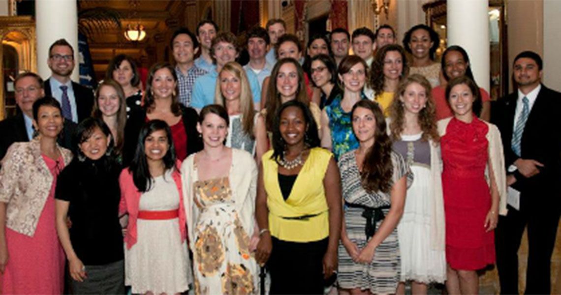 Gold Humanism student honorees standing together for a group photo