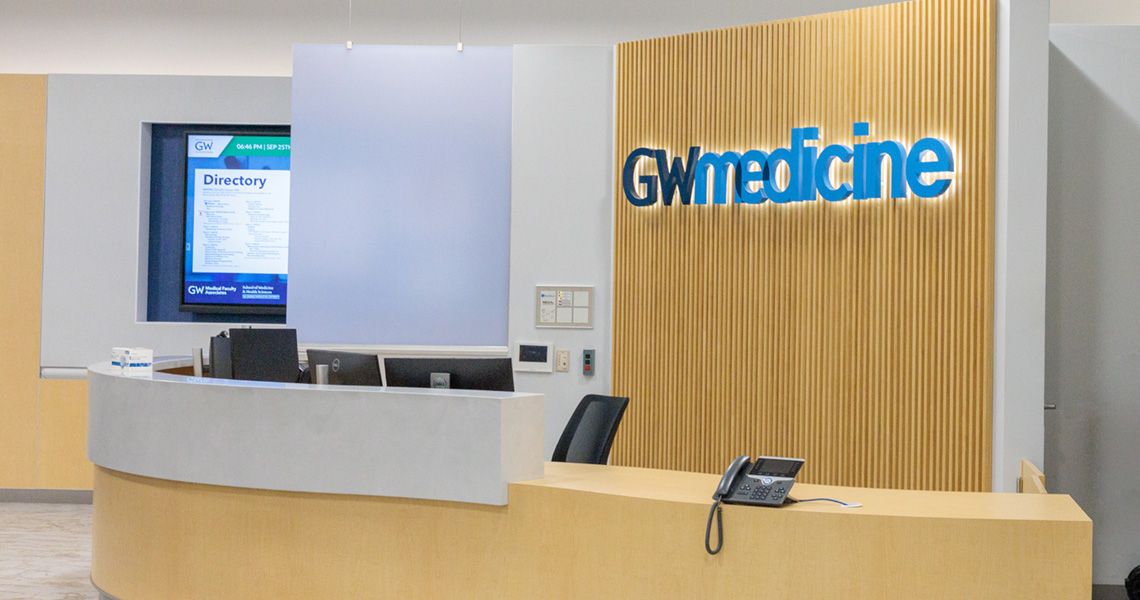 GW Medicine Desk in the Lobby