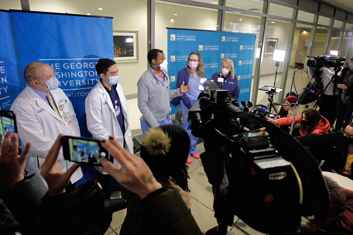 Vaccine Recipients speak to the media