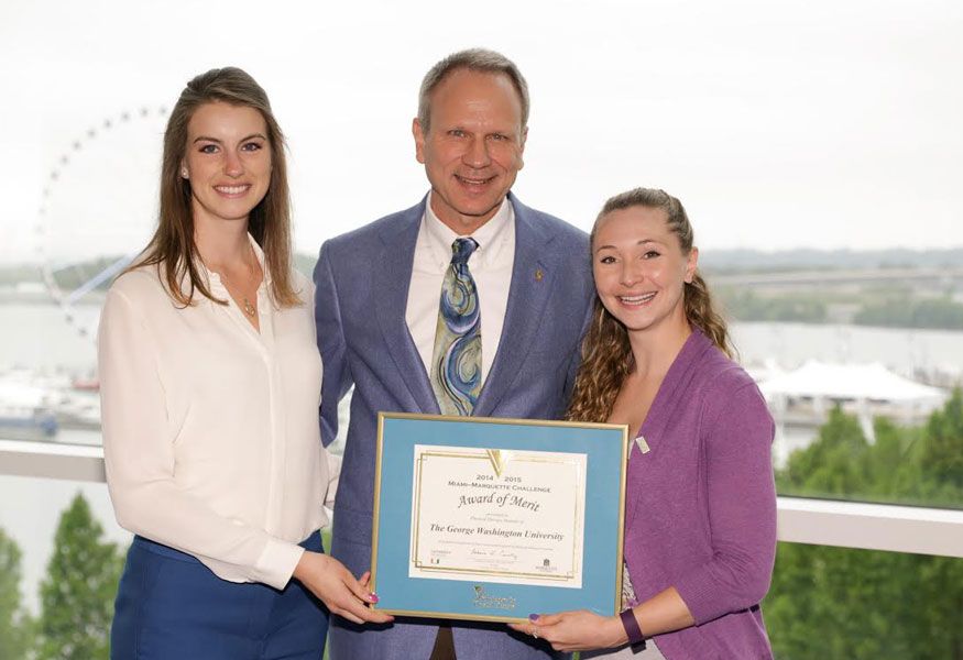 Physical Therapy students posing with an award