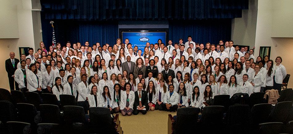 Medical students standing together at the White House