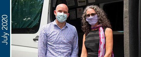 David Diemert and a colleague wearing masks | "July 2020"