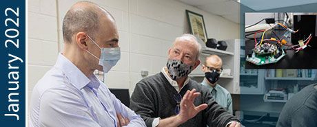 "January 2022" | Two SMHS Faculty members speaking and wearing masks