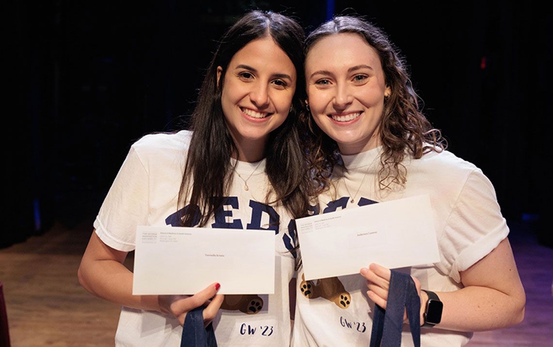 Students with match day letters