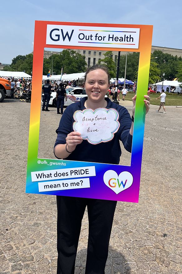 Participant at GW Booth, 2023 Pride Festival