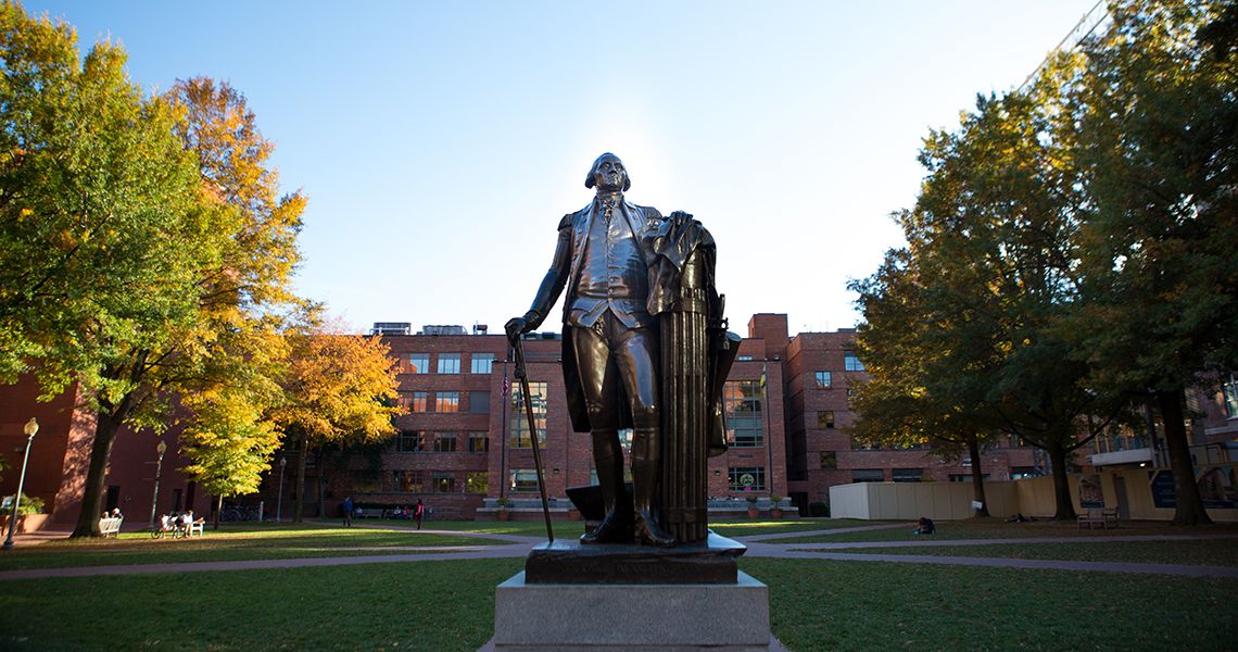 George Washington Statue in University Yard