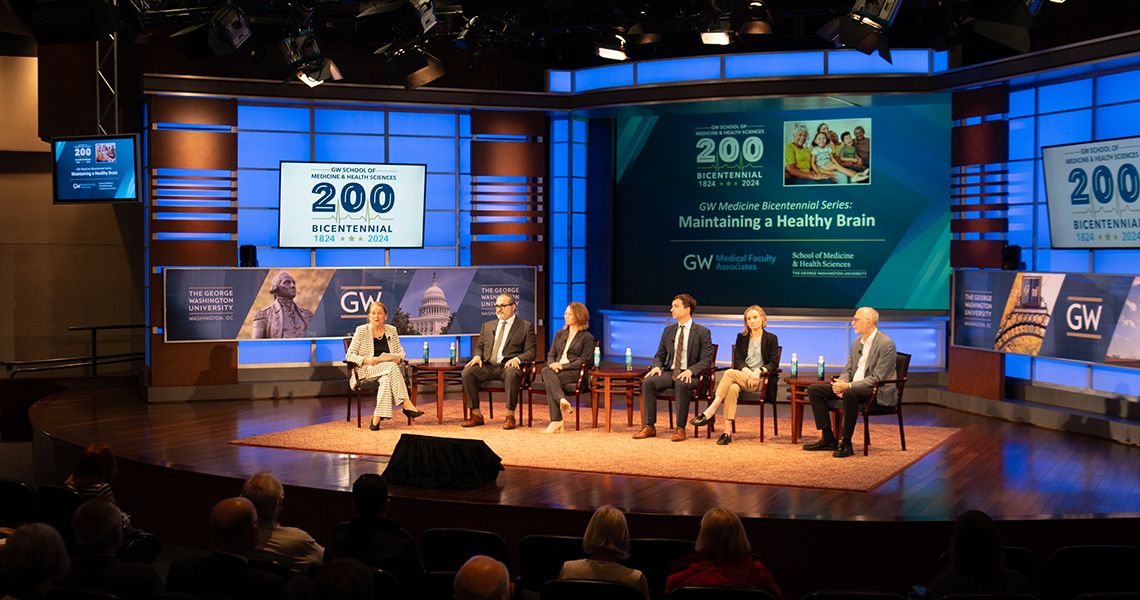 Panelists in Jack Morton auditorium