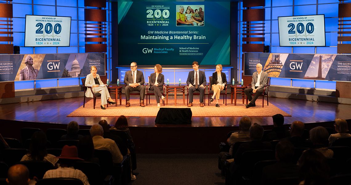 Panelists in Jack Morton auditorium