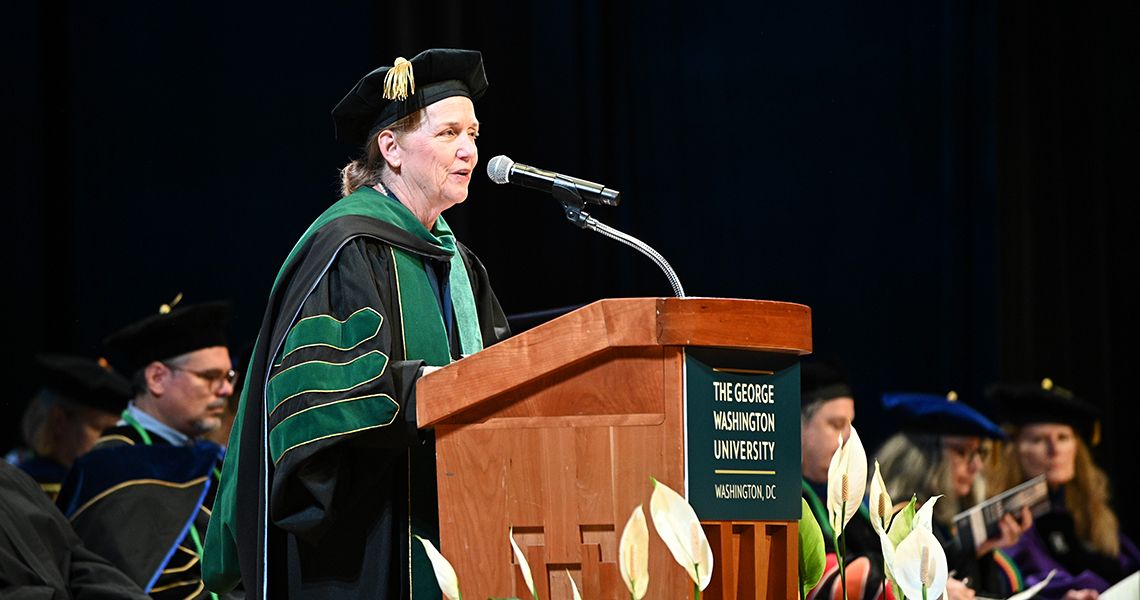 Dean Bass gives welcome at Health Sciences graduation ceremony