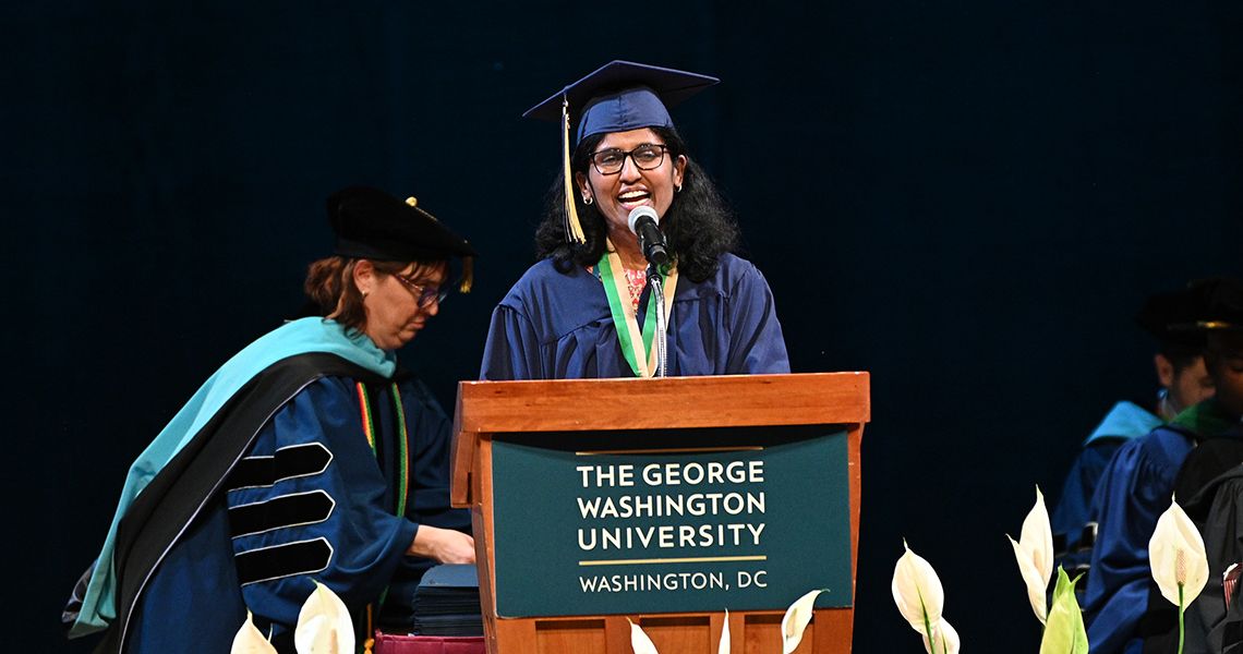 Outstanding Undergraduate Student Award winner Priya Kannusamy,