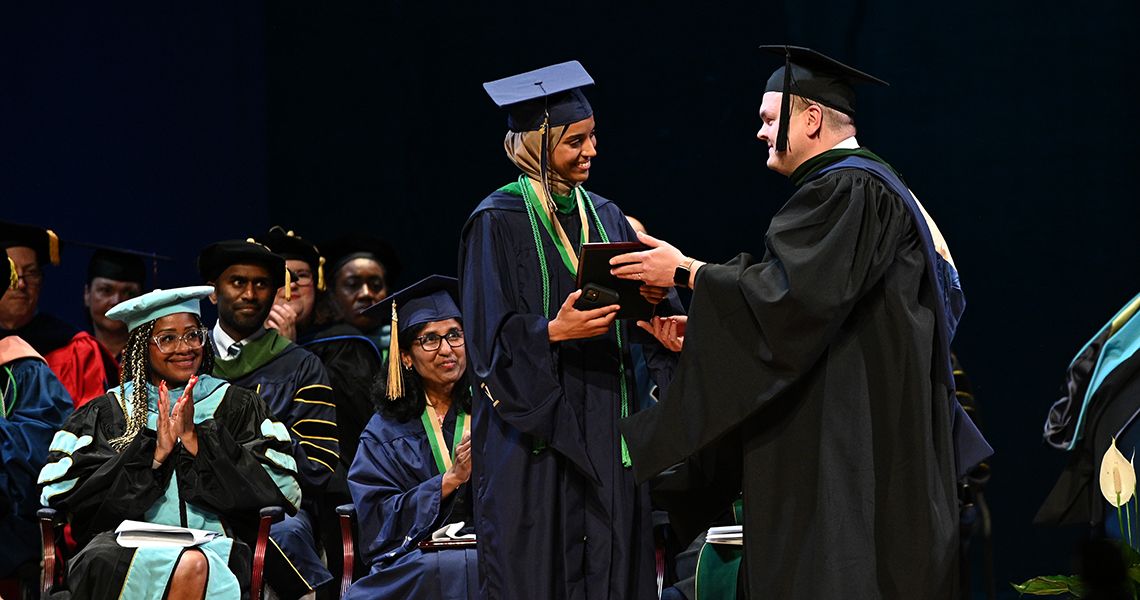 Fatima Elgarguri receives Outstanding Graduate Student award