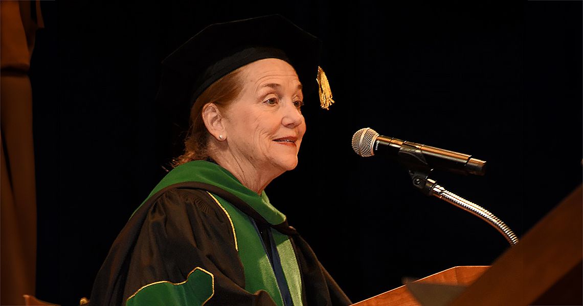 Dean Barbara Bass at the 2024 MD graduation
