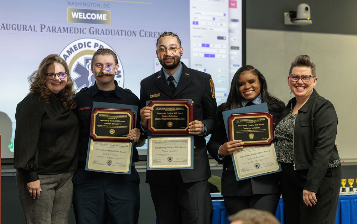 Paramedic Program Graduates holding awards