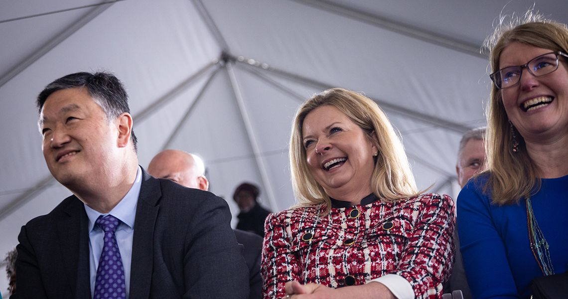 Smiling faces in the crowd at Cedar Hill event