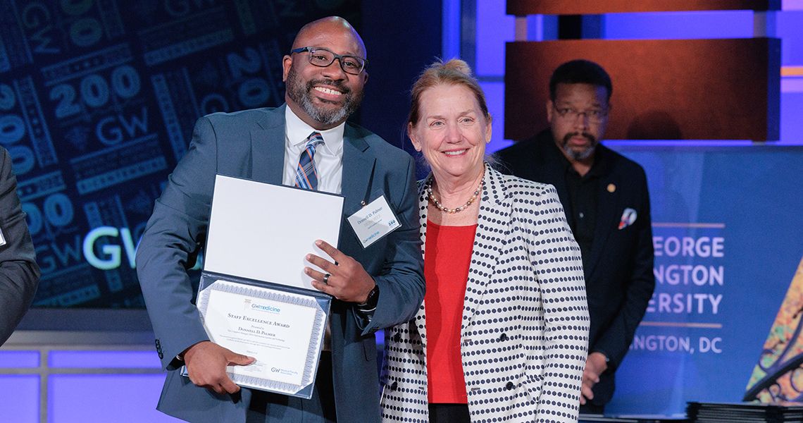 Awardee with Dean Bass