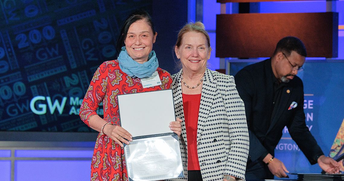 Awardee with Dean Bass