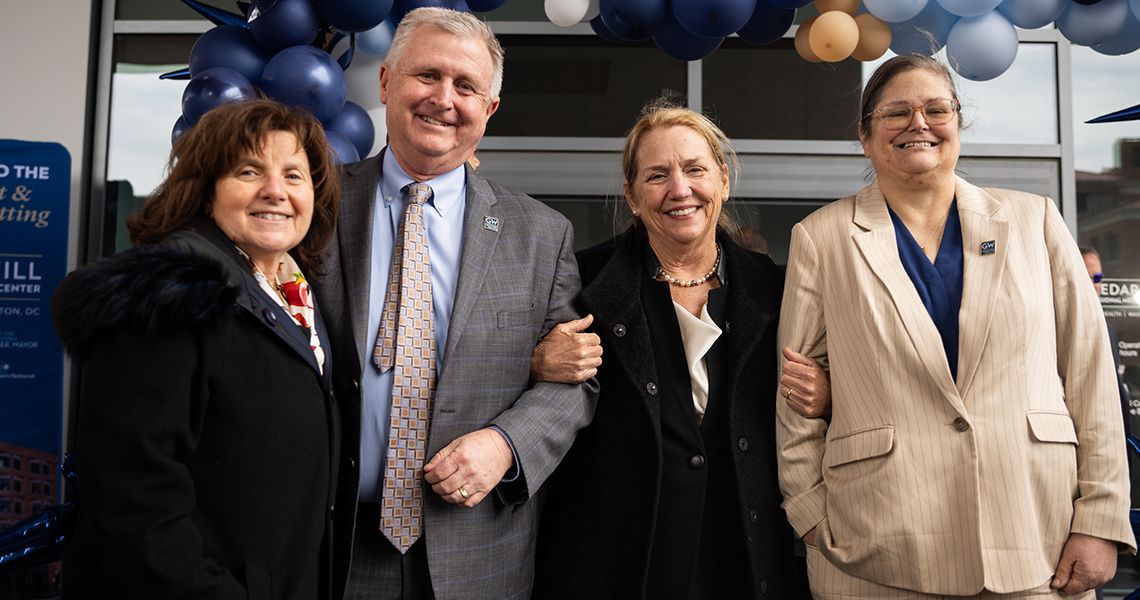 Nancy Gaba, Bill Elliott, Dean Barbara Bass, and Karen Fagan