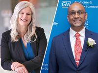 Julie Bauman, left, and Sharad Goyal, right.