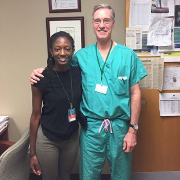 Ciara Brown standing with Dr. William DeCampli
