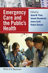Emergency Care and the Public's Health | Book cover with red label and an image of emergency workers