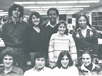 A black and white photo of the 1985 class