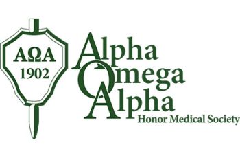 "Alpha Omega Alpha Honor Medical Society" | Alpha Omega Alpha crest labeled with the year 1902