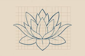 Lotus Flower on grid paper
