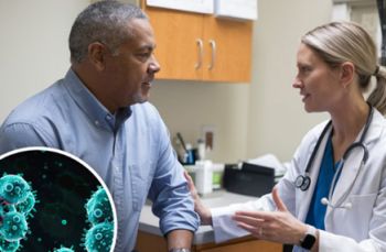 dermatologist with a patient discussing preventative cancer care