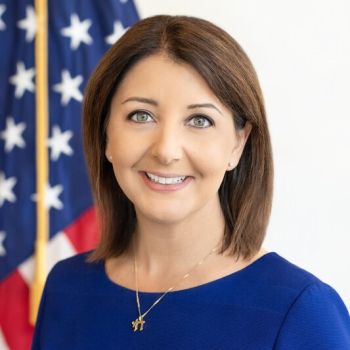 Portrait, Mandy Cohen in blue top