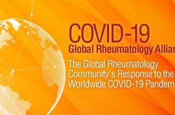 Covid-19 Global Rheumatology Allaince - The global rheumatology community's response to the worldwide covid-19 pandemic | Orange colored globe