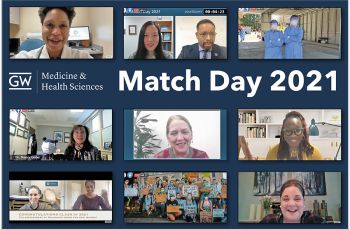 GW Medicine & Health Sciences Match Day 2021 | Composite of images from GW virtual match day event