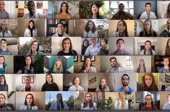 Image collage of medical students speaking out against climate change on video
