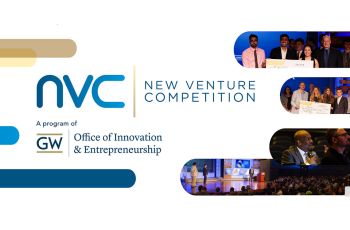 NVC New Venture Competition, A program of GW Office of Innovation & Entrepreneurship | Collage of NVC partcipants and judges