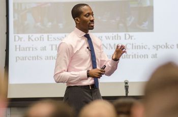 Dr. Kofi Essel giving a presentation