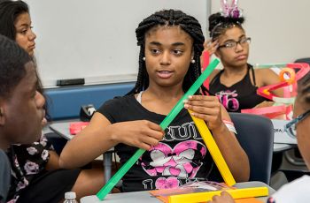Upward bound students participate in class activity