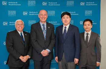 Barry Wolfman, Jeffrey S. Akman, Yu-Cun Liu, and Peng-Yuan Wang standing together